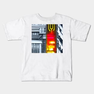 Neon Signs on a Tall Building Kids T-Shirt